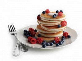 Blueberry pancake 3d model preview