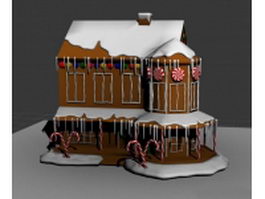Gingerbread house cake 3d model preview