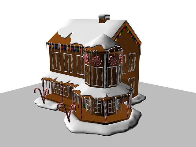 Gingerbread house cake 3d rendering