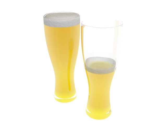 Two beers 3d rendering