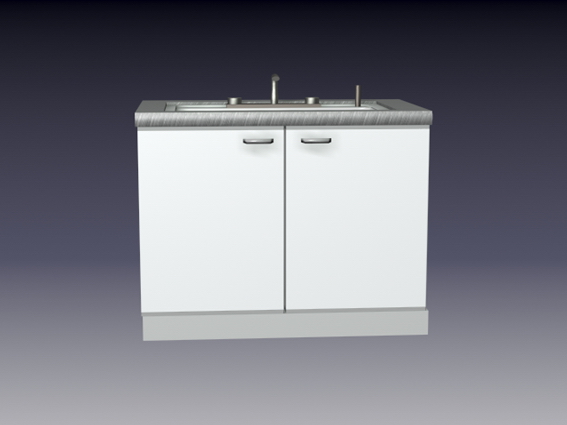 Top-mount kitchen sink 3d rendering