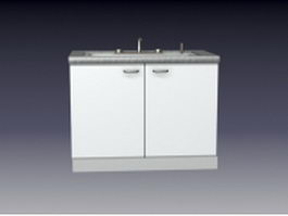 Top-mount kitchen sink 3d model preview