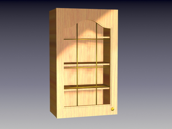 Wood cupboard design 3d rendering