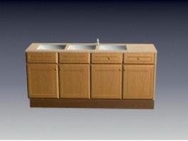 Kitchen sink cabinet with drawer and door 3d model preview