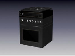 Kitchen gas stove 3d model preview