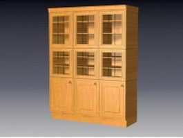 Wood kitchen cupboard 3d model preview