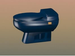 Blue toilet 3d model preview