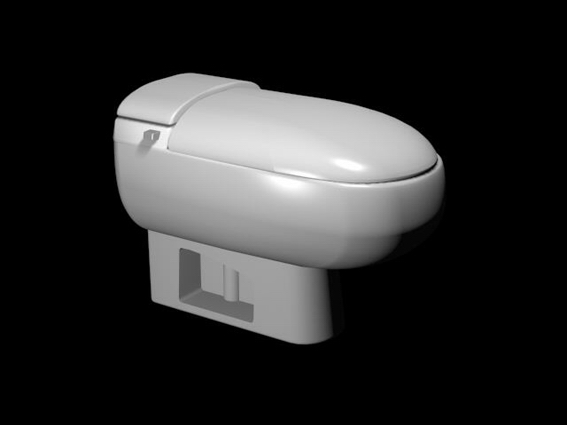 Siphonic One-piece toilet 3d rendering