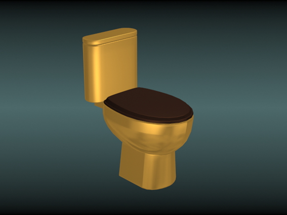 Two-piece toilet 3d rendering