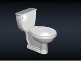 Ceramic toilet round bowl 3d preview
