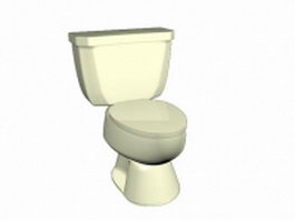 Single flush round toilet 3d preview