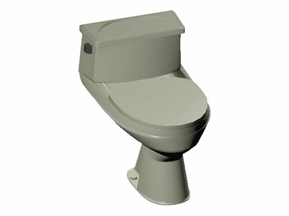 American round toilet 3d rendering