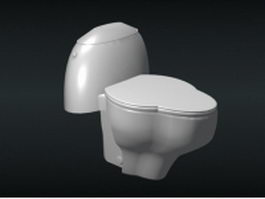 Flower design toilet 3d model preview
