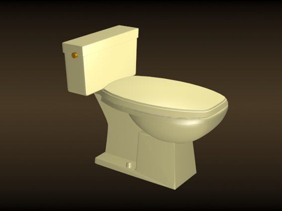 Old-fashioned toilet 3d rendering