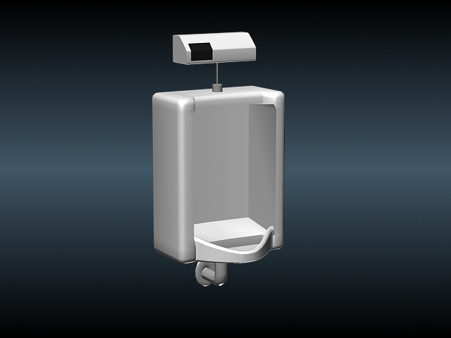 Wall-hung ceramic urinal 3d rendering