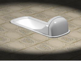Ceramic squat toilet pan 3d model preview