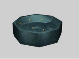 Marble stone spa tub 3d preview