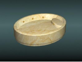 Natural stone oval bathtub 3d preview