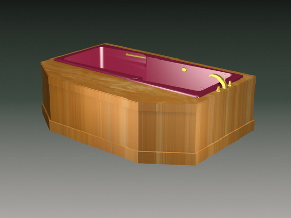 Built in bathtub 3d rendering