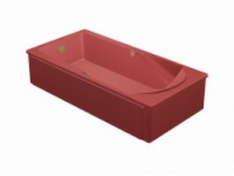 Dark red soaking tub 3d preview