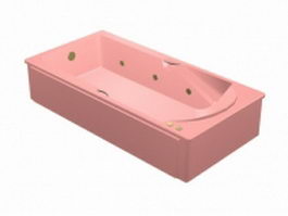 Pink massage bathtub 3d model preview