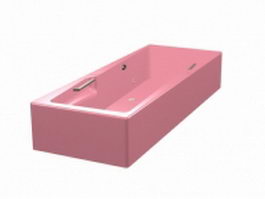 Pink soaking bathtub 3d model preview