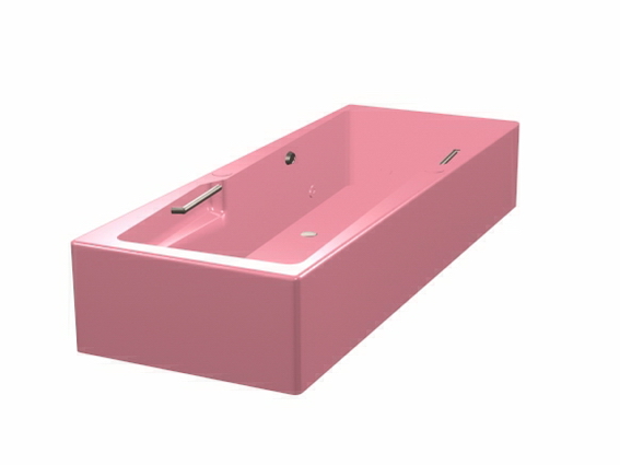 Pink soaking bathtub 3d rendering