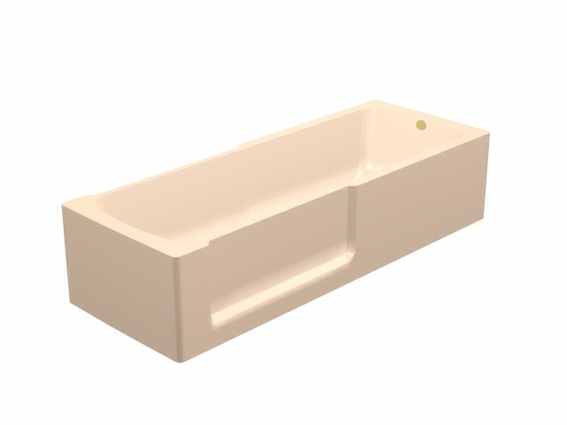 Traditional freestanding bathtub 3d rendering