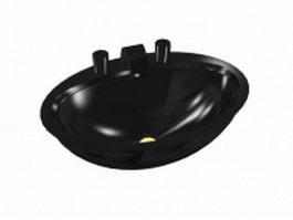 Black vessel washbowl 3d model preview