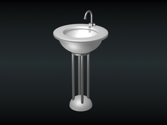 Free standing bathroom basin 3d rendering