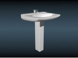 Ceramic pedestal basin 3d model preview