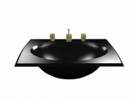 Black butler sink 3d model preview