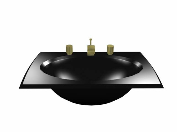 Black butler sink 3d rendering