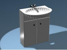 Bathroom cabinet basin 3d model preview