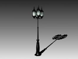 Antique cast iron road lamp 3d preview