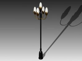 Flower shaped road lamp 3d model preview