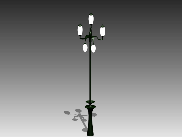 Street light with lamps 3d rendering