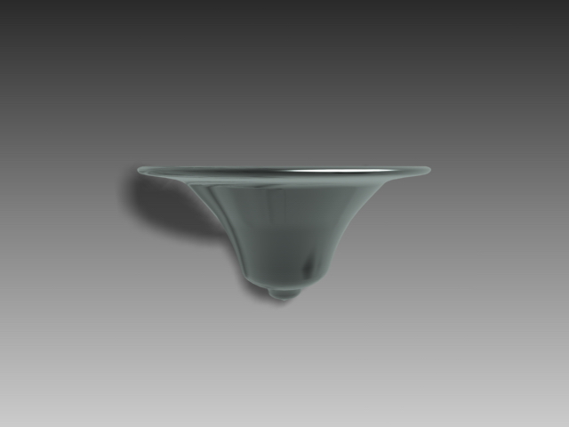 Bowl shape glass wall lamp 3d rendering