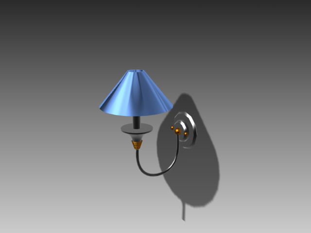 Modern blue wall lamp 3d rendering