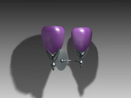 Purple wall lamp 3d model preview