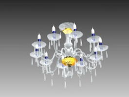 Candle light crystal chandelier 3d model preview