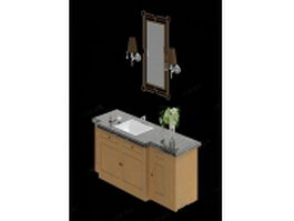 Bathroom cabinet vanity vombo 3d model preview