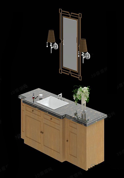 Bathroom cabinet vanity vombo 3d rendering