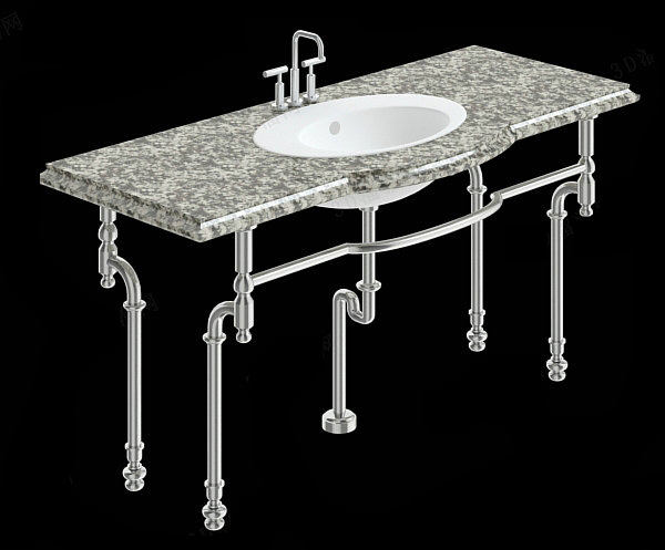 Bathroom granite vanity 3d rendering
