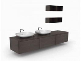 Double sink bathroom vanity 3d model preview
