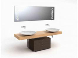 Bathroom vanity cabinet design 3d model preview