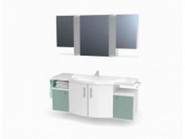 White bathroom vanity cabinet 3d model preview