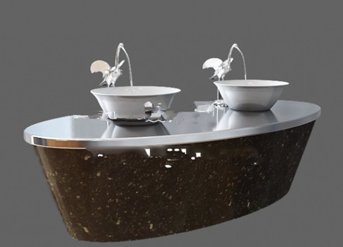 Granite vanity with vessel sink 3d rendering