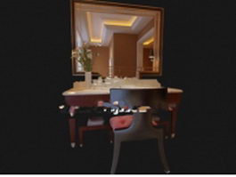 Bath vanity with chair 3d model preview