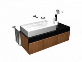 Vessel sink vanity combo 3d model preview
